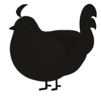 A sable chicken with a neck-speckle pattern