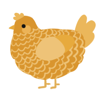 A orange and honey chicken with a lace pattern