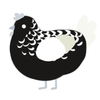 (unnamed), a sable and white chicken with a half-lace pattern