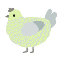A apple and silver chicken with a lace pattern