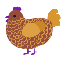 A russet and orange chicken with a lace pattern