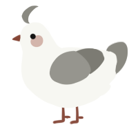 A white and ash chicken