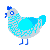 Hirayki, a mist and cerulean chicken with a lace pattern