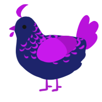 ex navy seal, a navy and amethyst chicken with a half-lace pattern