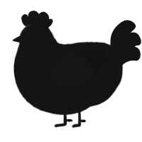 A black chicken with a lace pattern