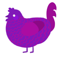 A violet and plum chicken with a lace pattern
