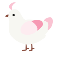 A white and rose chicken