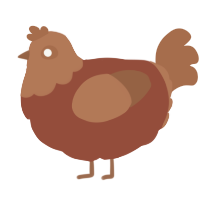 A russet and brown chicken with a head pattern