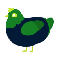 A tumblr and leaf chicken with a head pattern