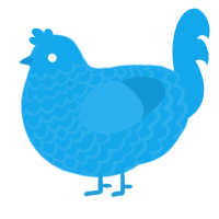 A sky chicken with a lace pattern