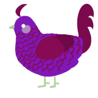 A violet and wine chicken with a lace pattern