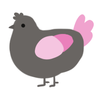 greypink, a grey and pink chicken