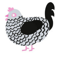 (unnamed), a mist and black chicken with a lace pattern