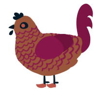 Sunset, a russet and wine chicken with a lace pattern