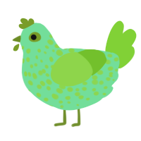 A spring and grass chicken with a speckle pattern