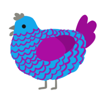 A sky and plum chicken with a lace pattern
