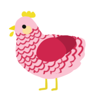 regina, a rose and crimson chicken with a lace pattern