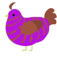 紫电, a amethyst and russet chicken with a bar pattern
