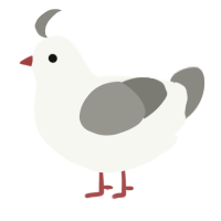 A white and ash chicken