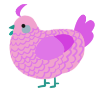 A pink and orchid chicken with a lace pattern