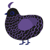 A sable and overcast chicken with a lace pattern