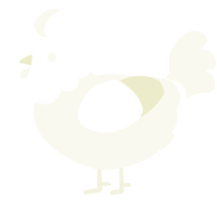 singularity, a white chicken with a head pattern