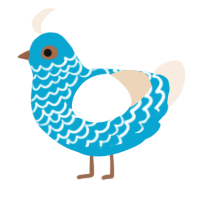 Ice mint, a cerulean and cream chicken with a lace pattern