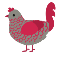 A ash and crimson chicken with a lace pattern