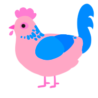 Cotton Candy, a rose and sapphire chicken with a neck-speckle pattern