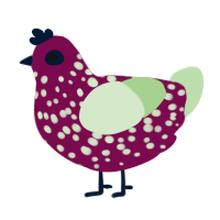sus wine, a wine and gluppy chicken with a speckle pattern