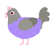 Fashionable Pigeon, a lilac and ash chicken with a head pattern