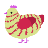 sigma limonade, a lemon and crimson chicken with a bar pattern