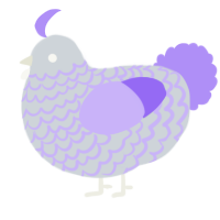 A mist and lilac chicken with a lace pattern