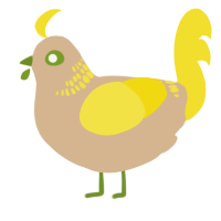 A beige and yellow chicken with a neck-band pattern