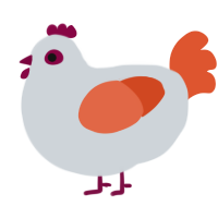 A mist and vermilion chicken