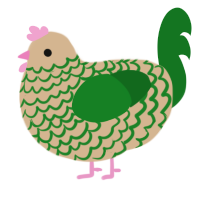 A beige and leaf chicken with a lace pattern