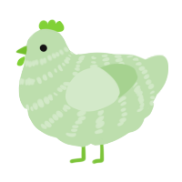 A gluppy chicken with a bar pattern