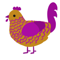 Peanut Butter Jelly, a ochre and plum chicken with a lace pattern