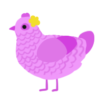 A lavender and orchid chicken with a lace pattern