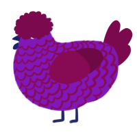A violet and wine chicken with a lace pattern