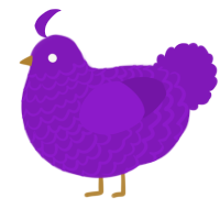 A violet chicken with a lace pattern