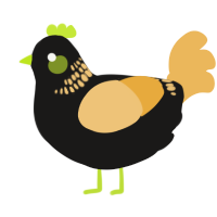 A sable and honey chicken with a neck-band pattern