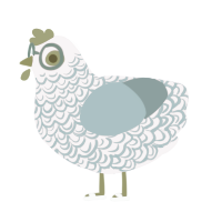 (unnamed), a pink and cerulean chicken with a double-lace pattern