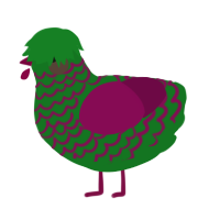 A leaf and wine chicken with a lace pattern