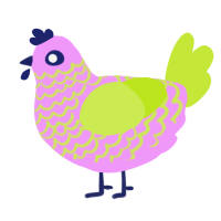 A lavender and lime chicken with a lace pattern