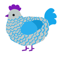A silver and sky chicken with a lace pattern