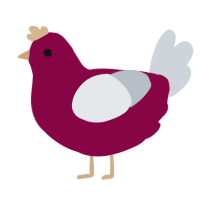 A maroon and mist chicken