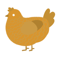 A orange and gold chicken with a lace pattern