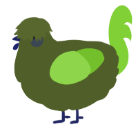A olive and grass chicken