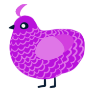 A amethyst and orchid chicken with a lace pattern
